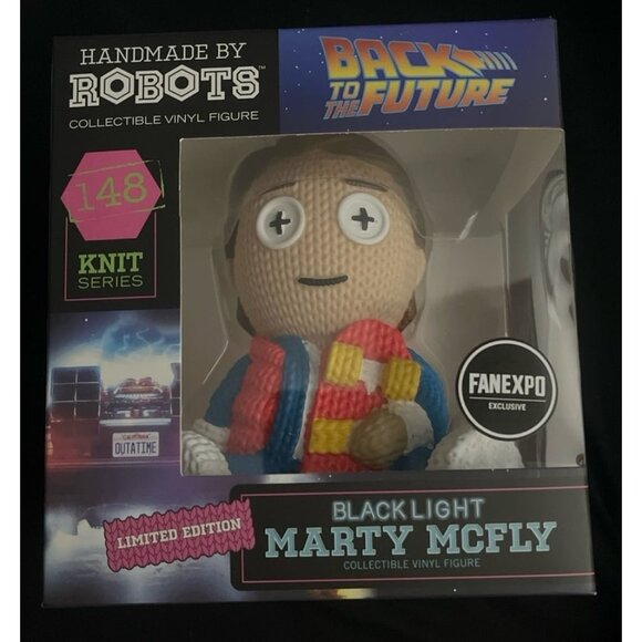 HANDMADE BY ROBOTS MARTY MCFLY BLACK LIGHT LIMITED EDITION KNIT SERIES FAN EXPO - Picture 1 of 6